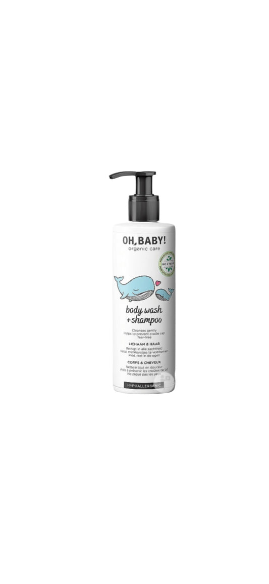 GEL NETTOYANT CORPS & CHEVEUX POUR BÉBÉ BIO/VEGAN -250ml-