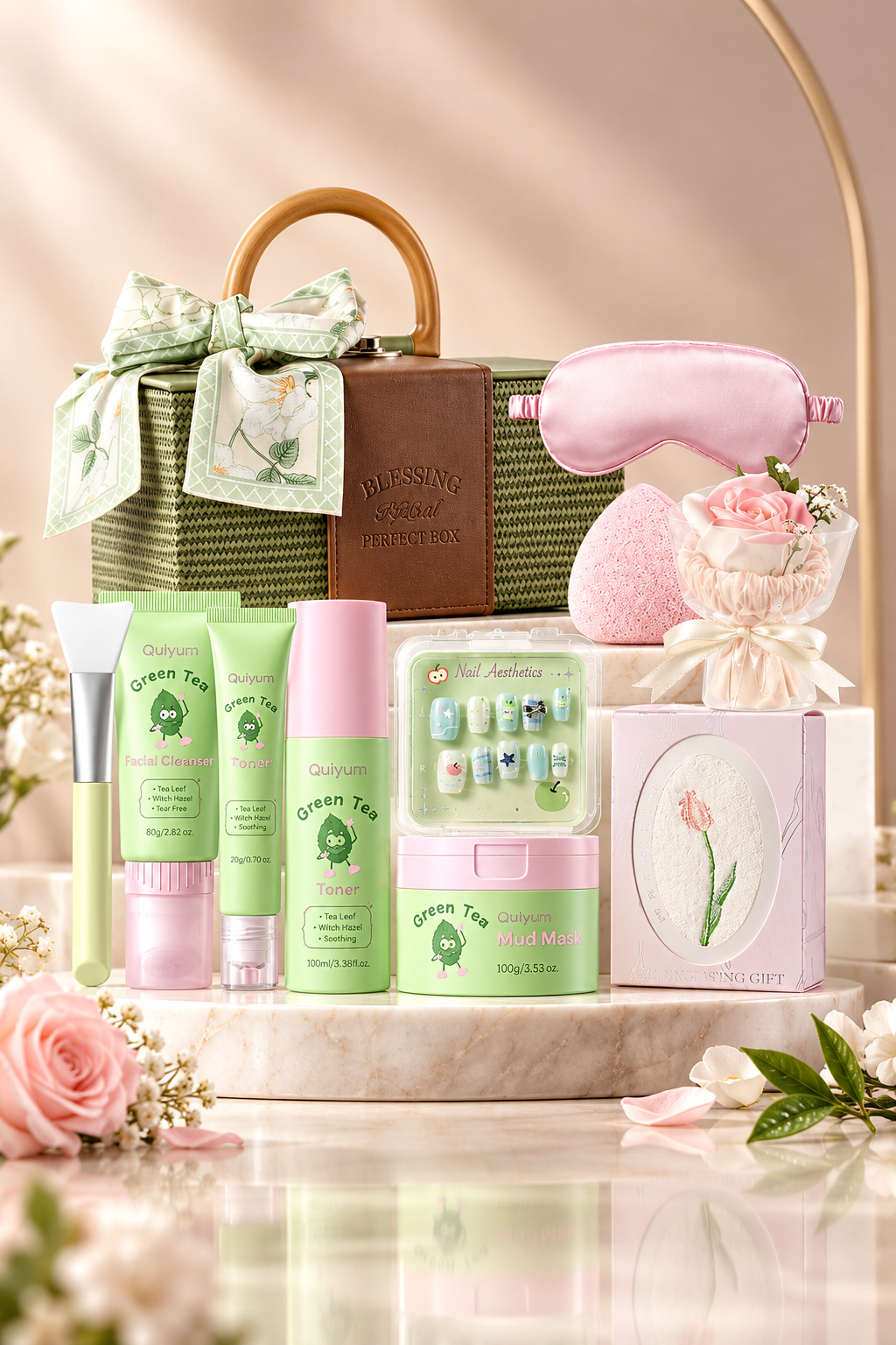 Coffret de soin au thé vert (11 pièces)